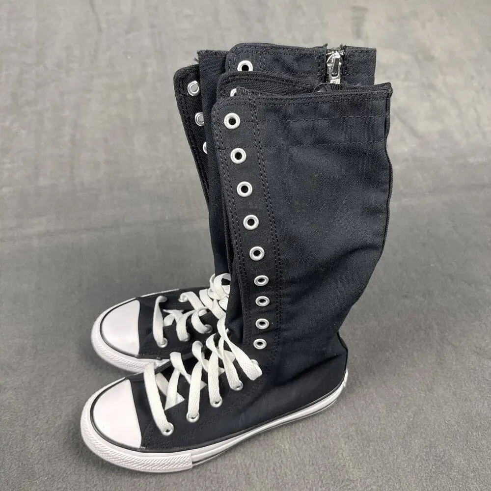 Converse Youth Size 1 Chuck Taylor All Star XX-Hi Sneaker Shoes Black White NEW